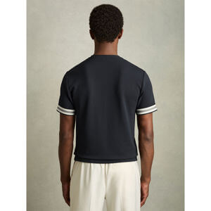 REISS EMMERSON Tape Cuff Textured T Shirt